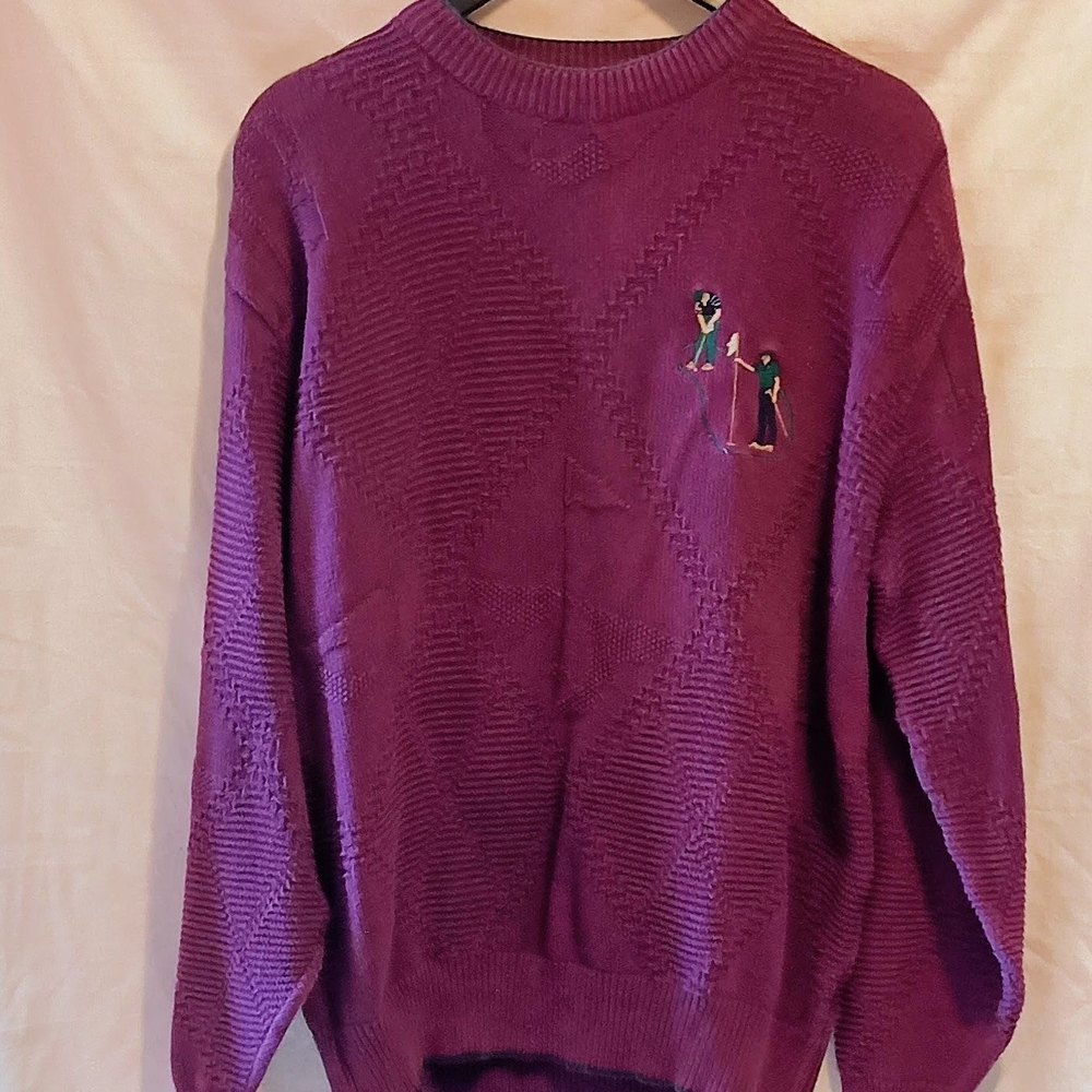 Isle Of Cotton Crewneck Golf Sweater MENS M